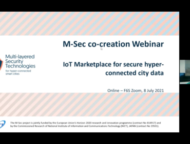 Recap M-Sec’s Webinar on IoT Marketplace for secure hyper-connected city data